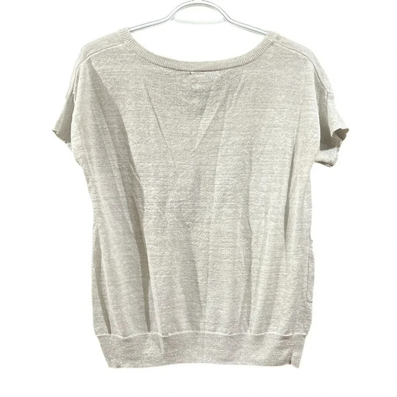 XS gray shimmery MANGO top, short sleeve, EUC - Picture 3 of 6